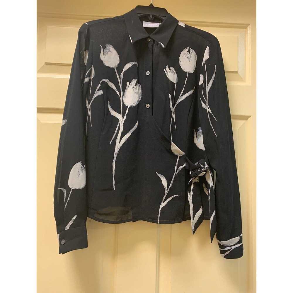 Liz Claiborne Collection Button/Tie Blouse